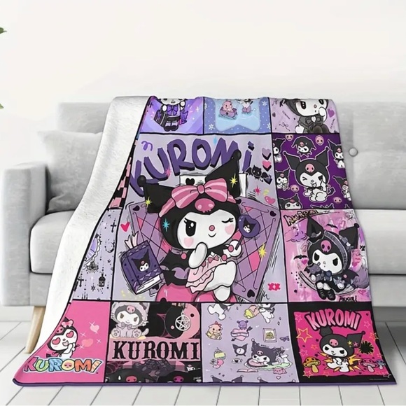 Kuromi Hello Kitty Fleece Throw Blanket - Picture 1 of 4